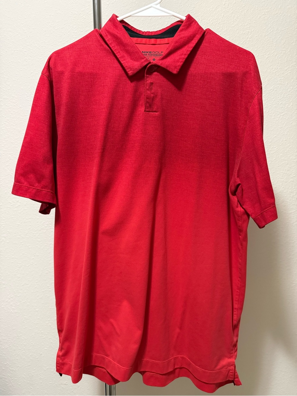 Nike Men's Red Polo Shirt - Short Sleeve Performance